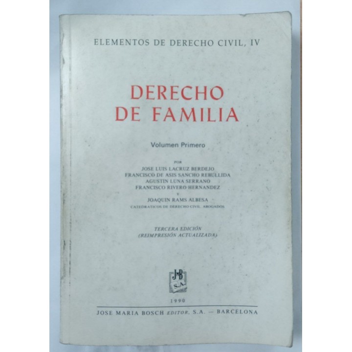 Derecho de familia. Volumen Primero